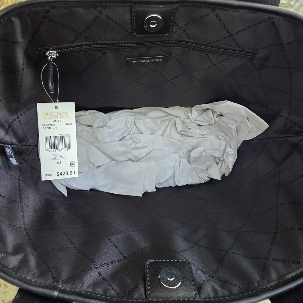 Michael Kors Maeve Logo Large Black Tote - Picture 5 of 10